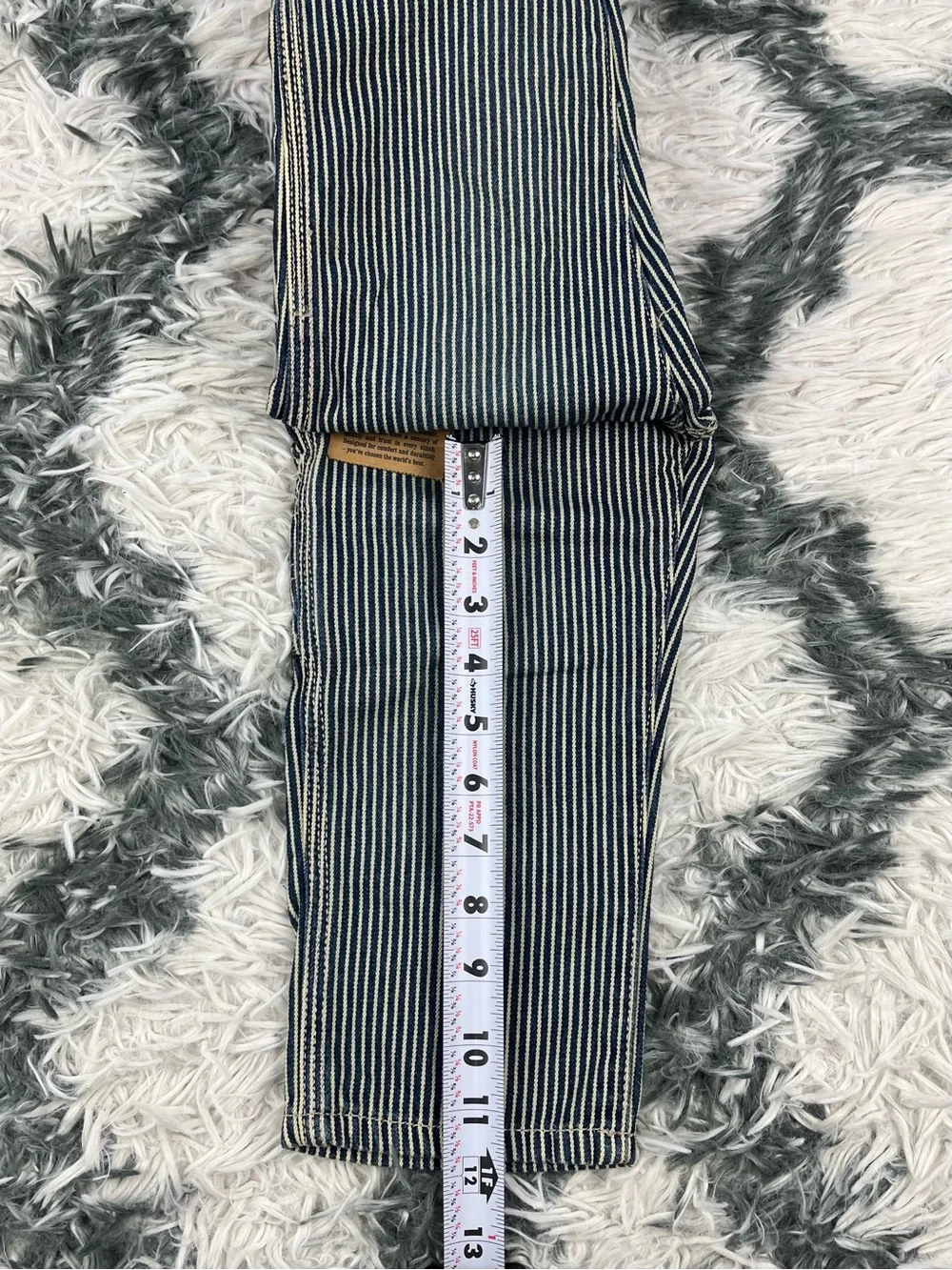 NWT Oshkosh B’gosh Kids Toddler Carpenter Jeans Blue White Hickory Striped 24M